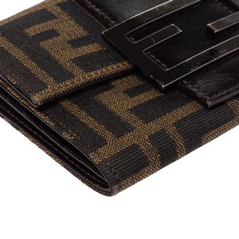 Tobacco Zucca Leather F Is Fendi Compact Flap Wallet 8M0386